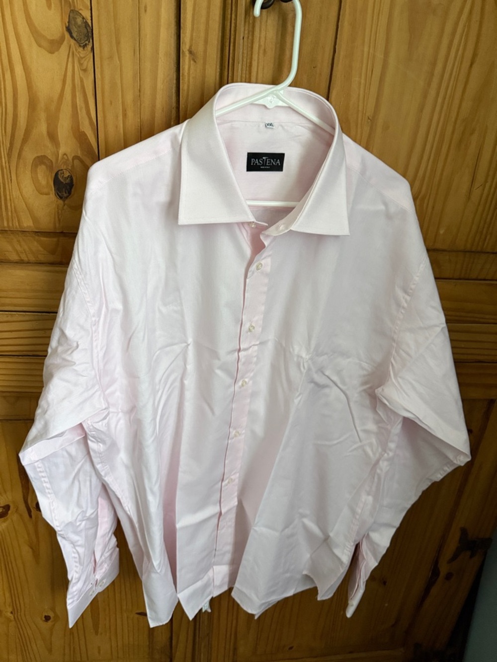 Pastena Designer Men’s Long-Sleeve Light Pink Dress Shirt Size XXL